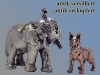 Modelltiere, versilbert & verkupfert