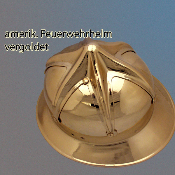 amerikanischer Feuerwehrhelm, vergoldet