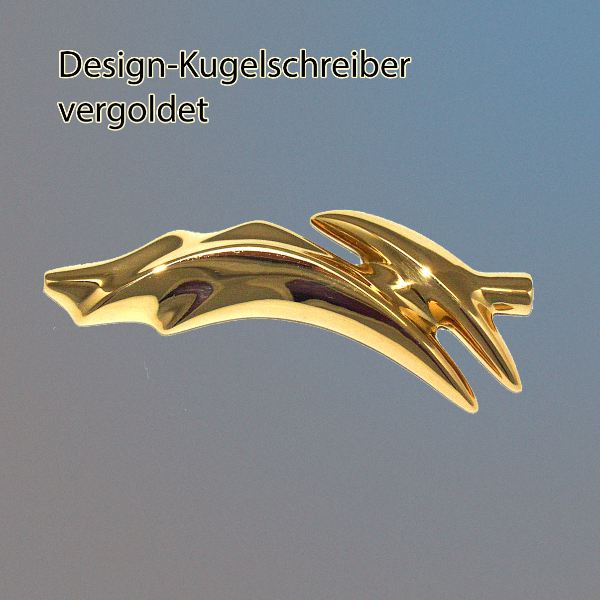 Design-Kugelschreiber, vergoldet