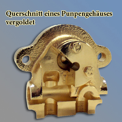 Pumpengehause, vergoldet