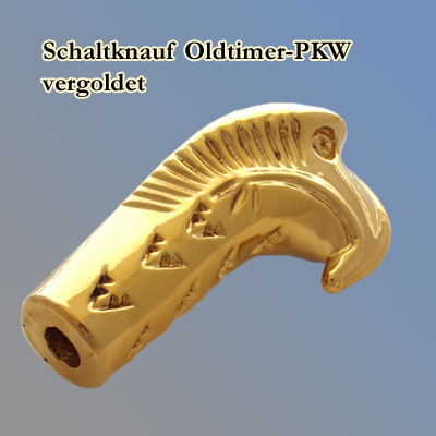 Schaltkanuf Oldtimer-PKW, vergoldet
