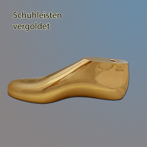 Schuhleisten, vergoldet
