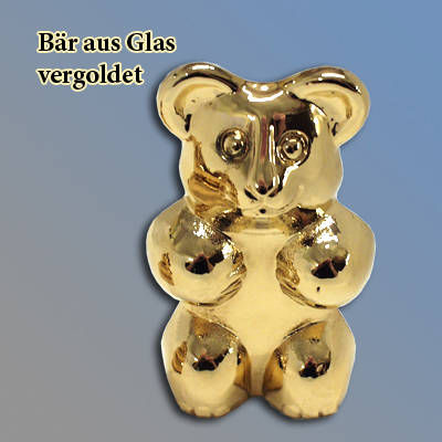 Bär aus Glas, vergoldet