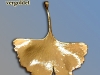 Ginkoblatt als Anhänger, vergoldet